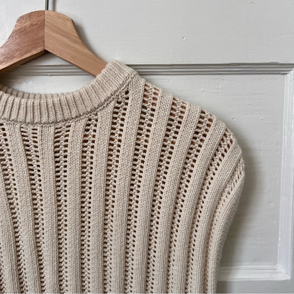 Jessica Simpson Cream Cotton Knit Sweater Vest